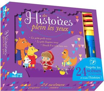 Couverture du livre « Des histoires plein les yeux - coffret avec lampe magique et flash code » de Mullenheim Sophie aux éditions Deux Coqs D'or