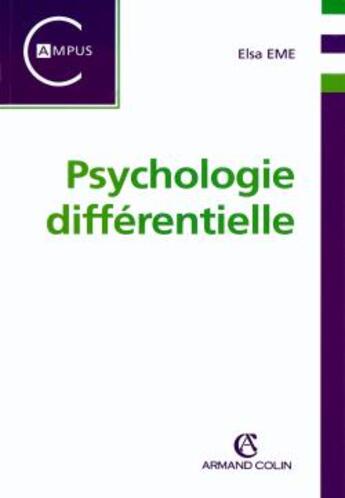 Couverture du livre « Psychologie differentielle » de  aux éditions Armand Colin