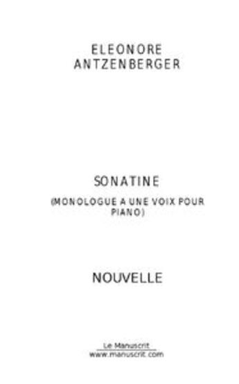 Couverture du livre « Sonatine » de Antzenberger E. aux éditions Le Manuscrit