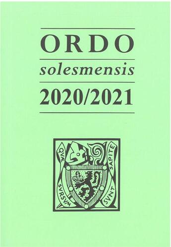 Couverture du livre « Ordo solesmensis (édition 2020/2021) » de  aux éditions Solesmes