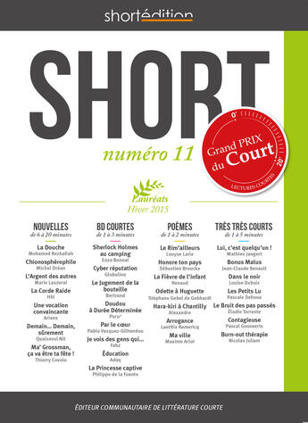 Couverture du livre « SHORT 11 - Hiver 2015 » de Mathieu Jaegert aux éditions Shortedition