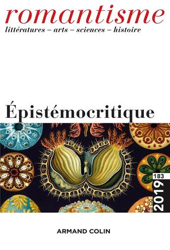 Couverture du livre « Romantisme n 183 1/2019 epistemocritique » de  aux éditions Armand Colin