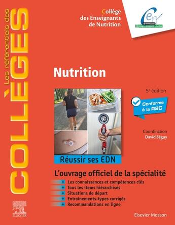 Couverture du livre « Nutrition : Réussir ses EDN (5e édition) » de Collectif et David Seguy aux éditions Elsevier-masson