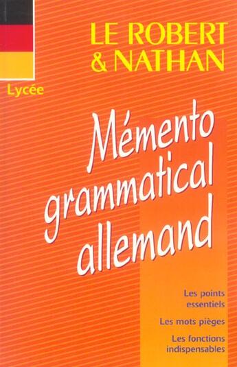 Couverture du livre « Rob & nath memento gramm allem » de Eric Grumbach aux éditions Nathan