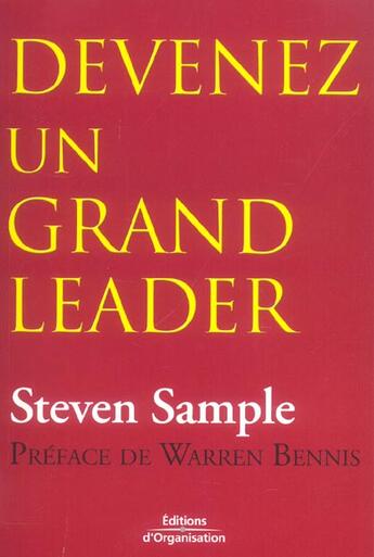 Couverture du livre « Devenez Un Grand Leader » de Sample S aux éditions Organisation