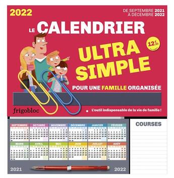 Couverture du livre « Frigobloc le calendrier ultra simple pour une famille organisee ! de sept 2021 a dec 2022 - le calen » de  aux éditions Play Bac