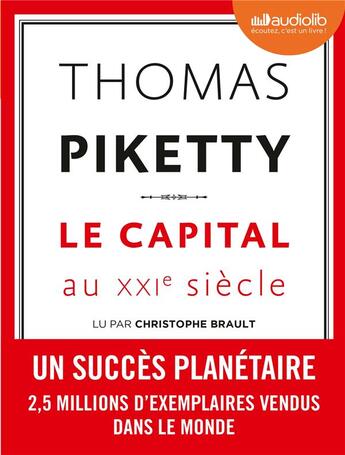 Couverture du livre « Le capital au xxie siecle - livre audio 3 cd mp3 » de Piketty/Thomas aux éditions Audiolib