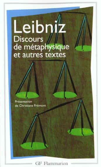 Couverture du livre « Discours de metaphysique et autres textes » de Leibniz Gottfried-Wi aux éditions Flammarion