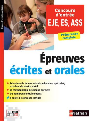 Couverture du livre « Concours d'entrée éducateur jeunes enfants ; éducateur spécialisé, assistant service social » de Dominique Tuetey-Soucasse aux éditions Nathan