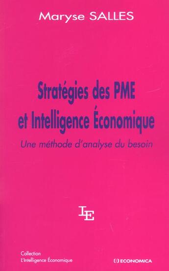 Couverture du livre « Strategie Des Pme Et Intelligence Economique » de Maryse Salles aux éditions Economica