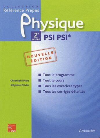 Couverture du livre « Physique ; 2ème année ; PSI PSI* (2ème édition) » de Christophe More aux éditions Tec Et Doc