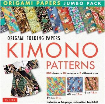 Couverture du livre « Origami paper jumbo pack: kimono patterns » de  aux éditions Tuttle