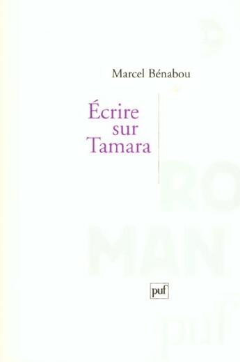 Couverture du livre « Ecrire sur tamara » de Marcel Benabou aux éditions Puf