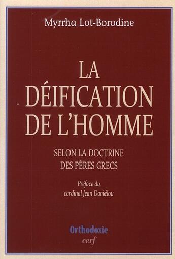 Couverture du livre « La deification de l'homme » de Jean Danielou aux éditions Cerf