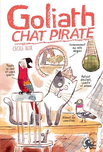 Couverture du livre « Goliath, chat pirate » de Cecile Alix aux éditions Poulpe Fictions
