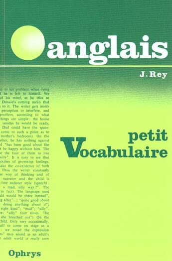 Couverture du livre « Petit vocabulaire anglais » de Jean Rey aux éditions Ophrys