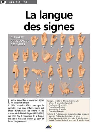 Couverture du livre « La langue des signes » de  aux éditions Aedis