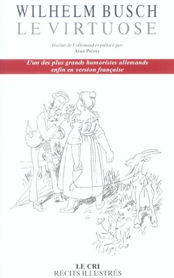 Couverture du livre « Le virtuose ;l'un des plus grands humoristes allemands enfin en version française » de Busch Wilhelm aux éditions Parole Et Silence