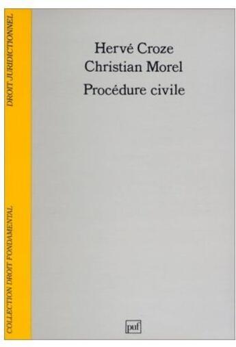 Couverture du livre « Procédure civile » de Croze/Morel H./C. aux éditions Puf