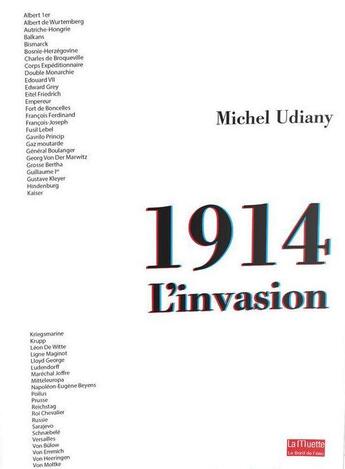 Couverture du livre « 1914 : l'invasion » de Michel Udiany aux éditions Bord De L'eau