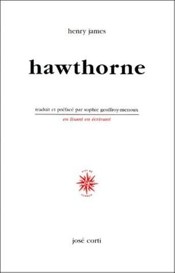 Couverture du livre « Hawthorne » de Henry James aux éditions Corti