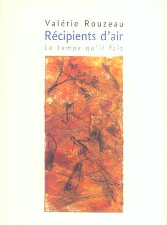 Couverture du livre « Recipients d'air » de Rouzeau/Vergone aux éditions Le Temps Qu'il Fait