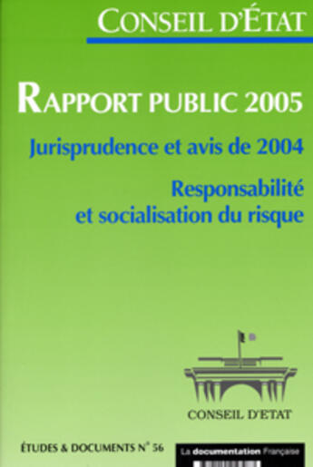 Couverture du livre « Responsabilite et socialisation du risque (édition 2005) » de  aux éditions Documentation Francaise