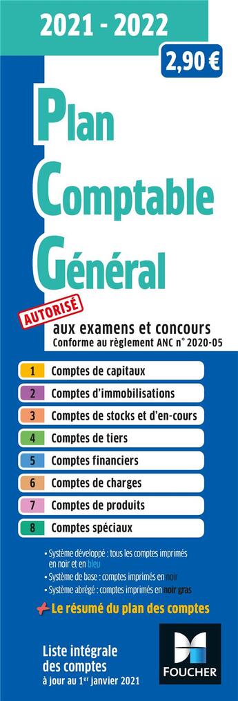 Couverture du livre « Plan comptable général (édition 2021/2022) » de Sebastien Paugam aux éditions Foucher