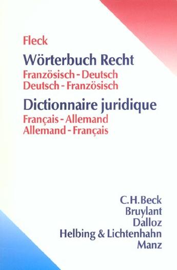 Couverture du livre « Dictionnaire Juridique Francais-Allemand ; Allemand-Francais » de  aux éditions Dalloz