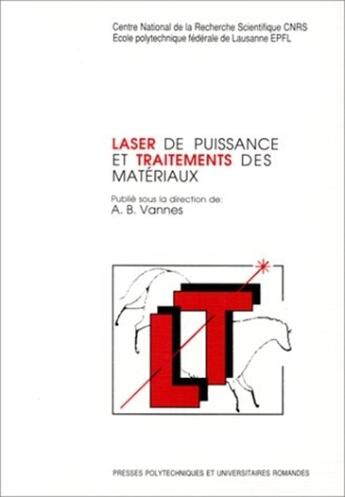 Couverture du livre « Laser de puiss.trait.mat. » de Vannes aux éditions Ppur