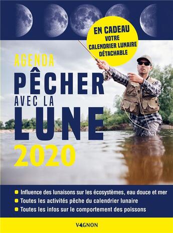 Couverture du livre « Agenda pêcher avec la Lune (édition 2020) » de Michel Luchesi aux éditions Vagnon