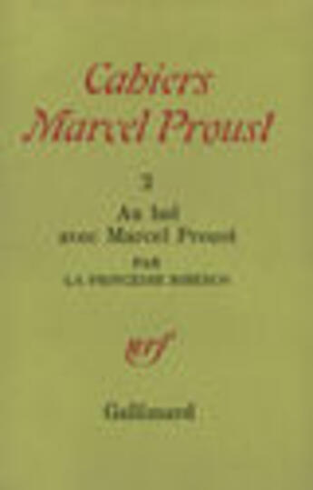 Couverture du livre « Au Bal Avec Marcel Proust » de Marthe Lucie Lahovary Bibesco aux éditions Gallimard
