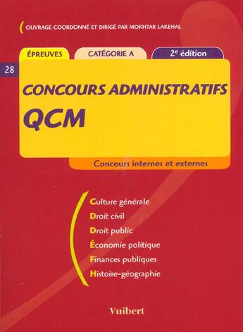 Couverture du livre « Qcm ; 2e Edition » de Mokhtar Lakehal aux éditions Vuibert