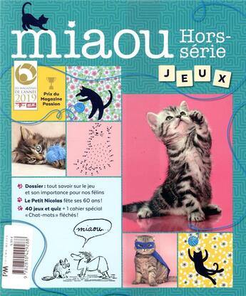 Couverture du livre « Miaou hs n 1 - special jeux » de  aux éditions Prisma Passion