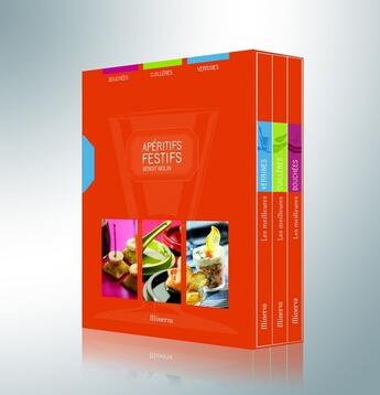 Couverture du livre « Coffret apéritifs festifs : verrines ; cuillères ; bouchées » de Benoit Molin aux éditions La Martiniere