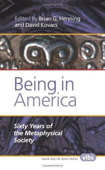 Couverture du livre « Being in america » de Brian G. Henning aux éditions Rodopi