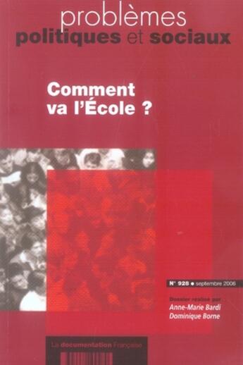 Couverture du livre « Comment va l'école ? » de Bardi Anne-Marie/Bor aux éditions Documentation Francaise