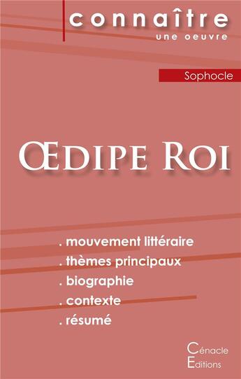 Couverture du livre « Oedipe roi, de Sophocle » de  aux éditions Editions Du Cenacle