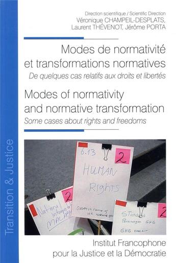 Couverture du livre « Modes de normativité et transformations normatives ; modes of normativity and normative transformation » de  aux éditions Ifjd