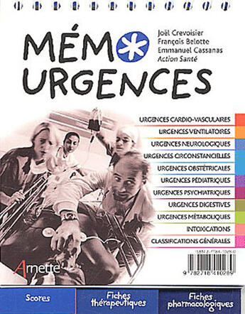 Couverture du livre « Memo urgences » de Crevoisier/Belo aux éditions Arnette