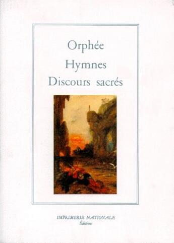 Couverture du livre « Hymnes ; discours sacrés » de Orphée aux éditions Actes Sud