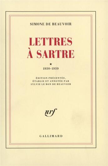 Couverture du livre « Lettres à Sartre t.1 » de Simone De Beauvoir aux éditions Gallimard