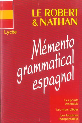 Couverture du livre « Rob & nath memento gramm espag » de Charaudeau aux éditions Nathan