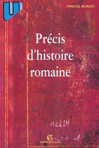 Couverture du livre « Precis D'Histoire Romaine » de Bordet aux éditions Armand Colin