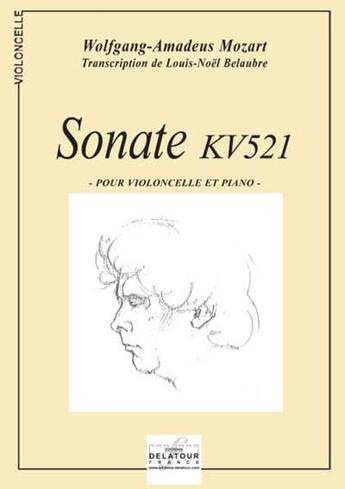 Couverture du livre « Sonate kv 521 pour violoncelle et piano » de Mozart Wa aux éditions Delatour