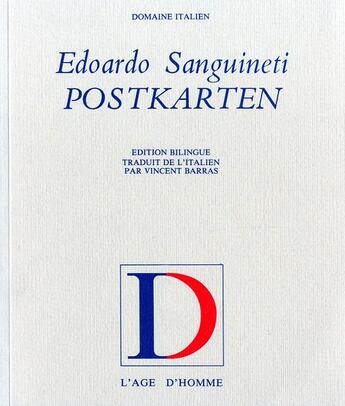 Couverture du livre « Postkarten » de Edoardo Sanguineti aux éditions L'age D'homme