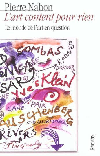 Couverture du livre « L art content pour rien » de Pierre Nahon aux éditions Ramsay