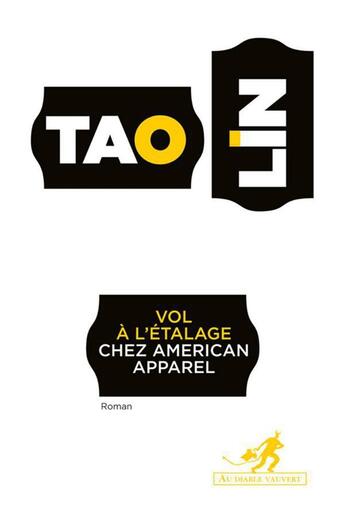 Couverture du livre « Vol à l'étalage » de Tao Lin aux éditions Au Diable Vauvert