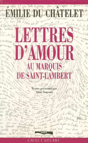 Couverture du livre « Lettres d'amour au marquis de saint-laurent » de Du Chateletsoprani aux éditions Paris-mediterranee