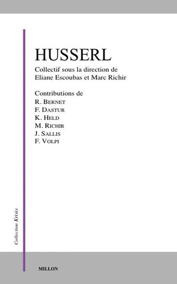 Couverture du livre « Husserl » de  aux éditions Millon